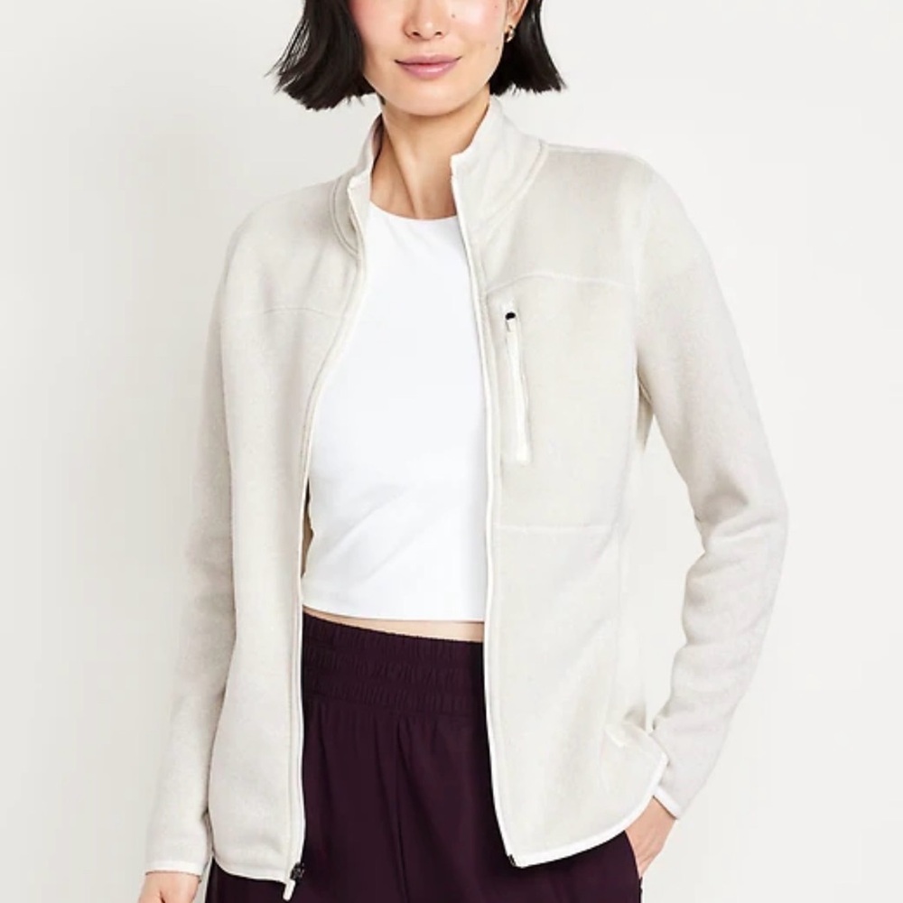 Calvin Klein Cream Zip-Up Jacket